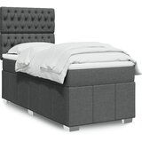 vidaXL Box spring postelja z vzmetnico temno siva 100x200 cm blago | Shoptok.si