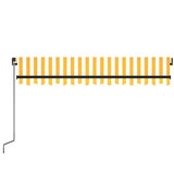 Tenda na ručno uvlačenje s LED svjetlom 350x250 cm žuto-bijela | shoptok.hr