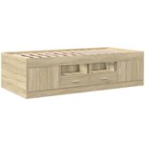  The Living Store Dnevna postelja s predali sonoma hrast 100x200 cm inž. les - Dnevna Postelja, (21497802) | Shoptok.si