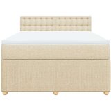  Krevet s oprugama i madracem krem 140 x 190 cm od tkanine | shoptok.hr