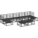 vidaXL Sjedeća garnitura za vrt 9 pcs Crna 353 x 141.5 x 71 cm | shoptok.hr