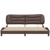  Posteljni okvir z LED lučkami rjav 200x200 cm umetno usnje, (21111703) | Shoptok.si