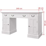  s Duplim Postoljem 140x48x80 cm bijeli | shoptok.hr