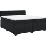 vidaXL Box spring postelja z vzmetnico črna 200x200 cm žamet, (21309042) Cene