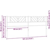  Metalno zamjensko uzglavlje bijelo 180 cm | shoptok.hr