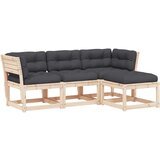  The Living Store Vrtna sedežna garnitura 4-delna z blazinami trdna borovina - Vrtna Sedežna Garnitura, (21460121) | Shoptok.si