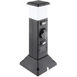 solight PG05 - Spoljašnja lampa sa 2 utičnice 1xE14/15W/230V IP44 crna | Eponuda.com