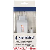  NPA-AC36 ** QC3.0 brzi punjac +Type C USB kabl,18W 3.6-6.5V/3A, 6.5V-9V/2A, 9V-12V/1.5A(383) 38930 | Eponuda.com