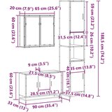 vidaXL 3-dijelni set kupaonskog namještaja siva boja hrasta drveni | shoptok.hr