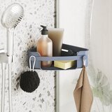 Umbra Plava kupaonska polica od reciklirane plastike s postavljanjem bez bušenja/kutna Flex – | shoptok.hr