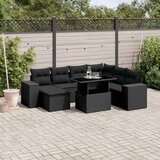 Maison Chic Seti vrtnega pohištva - Vrtna garnitura - Vrtni pohištvo set 8-delna z blazinami črn poli ratan, (21800708) | Shoptok.si
