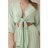 Kesi Włoski Women's set blouse with ties + trousers - mint | Eponuda.ba