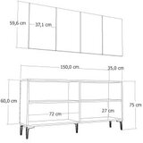Hanah home Komoda Esta KB150 Anthracite Walnut