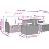 vidaXL set od 6 komada vrtnih sofa s jastucima crni poli ratan | shoptok.hr