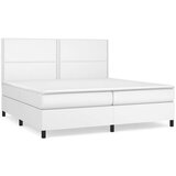  Box spring postelja z vzmetnico bela 200x200 cm umetno usnje, (20726399) | Shoptok.si
