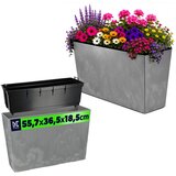 KADAX cvetlični lonec visok + vložek 19x56 cm siv beton, (5000352890) Cene