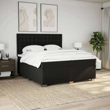 vidaXL Box spring postelja z vzmetnico črn 200x200 cm blago | Shoptok.si