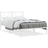  The Living Store Kovinski posteljni okvir z vzglavjem bel 120x200 cm - Posteljni Okvir, (21497621) | Shoptok.si