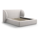 Micadoni Home Svijetlo sivi tapecirani bračni krevet s prostorom za odlaganje s letvicom 160x200 cm Miley - Cijene