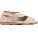 GOODIN Gold openwork sandals on a flat sole Cene