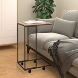 vidaXL Bočni stolić s kotačima crna 40x30x63 5 cm konstruirano drvo Cijene