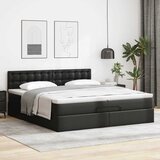  Otomanski okvir kreveta s madracima crni 200x200cm umjetna koža | shoptok.hr