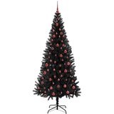 vidaXL Božično drevo med 300 LED z stojalom Črna 210 cm PVC | Shoptok.si