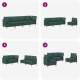  Set namještaja za dnevni boravak 4 pcs Tamnozelena Tkanina | shoptok.hr