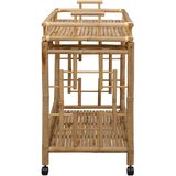  Vinska kolica s kotačima Prirodna 85 x 50 x 93 cm Bambus | shoptok.hr