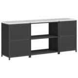 vidaXL Kuhinjski set za pohranu s policom s pohranom s vratima 3 pcs Crna 210 x 50 x 92 cm | shoptok.hr
