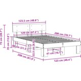  Krevetna konstrukcija s uzglavljem Voštano smeđa 120 x 200 cm | shoptok.hr