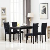 Furnova Jedilni stoli 4 kosi črn žamet, (21950521) | Shoptok.si