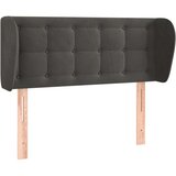  Vzglavje z ušesi temno siv 93x23x78/88 cm žamet, (20953360) | Shoptok.si