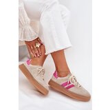 Boto Suede Women's Platform Sneakers Beige-Pink Cavira | shoptok.hr