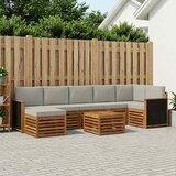  Set vanjskih sofa 7 kom. Prirodna i svjetlosiva | shoptok.hr