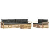  Set vanjskih sofa 7 kom. Bijela i antracit Čvrsto drvo akacije | shoptok.hr