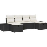 vidaXL 6-delni vrtni kavč set z blazinami črnega poli ratana | Shoptok.si