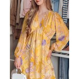 DStreet Sukienka one size midi w kwiatki LILOVIE żółta | shoptok.hr