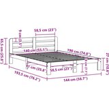 vidaXL Posteljni okvir brez vzmetnice voščeno rjav 140x190 cm borovina | Shoptok.si