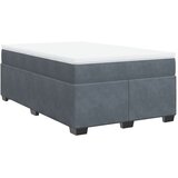 Box spring krevet s madracem tamnosivi 120 x 200 cm baršunasti | shoptok.hr