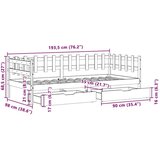  Dnevni krevet s ladicama bez madraca 90 x 190 cm masivno drvo | shoptok.hr