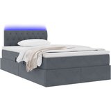  Krevet s prostorom za pohranu s LED-om Tamno siva 120 x 190 cm | shoptok.hr