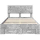  Konstrukcija postelje z vzglavjem Betonsko siva 120 x 200 cm, (5000103690) | Shoptok.si