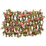 vidaXL Umetni bršljan raztegljiva ograja temno roza 180x20 cm u