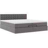  Otomanski okvir kreveta s madracem sivi 200x200cm umjetna koža | shoptok.hr
