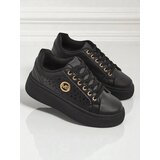 Resti Aurelia Nero - Black platform made of eco-leather, model LH201-8 | Shoptok.si