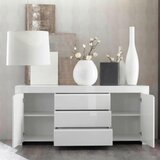MID.YOU ŠIROKA KOMODA, bela, visoki sijaj | Shoptok.si