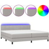 The Living Store Box spring postelja z vzmetnico LED sv. siva 200x200 cm blago - Box Spring Postelja, (21503499) | Shoptok.si