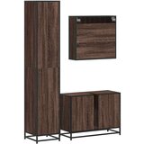  3-dijelni set kupaonskog namještaja boja smeđeg hrasta drveni | shoptok.hr