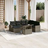  8-dijelni set vrtnih sofa od poliratana s jastucima sivi | shoptok.hr